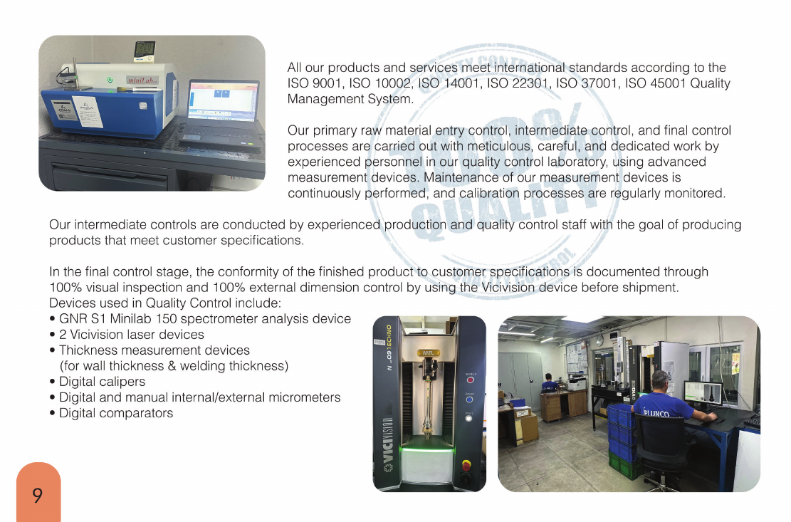 Plunco quality control laboratory documented in the catalogue