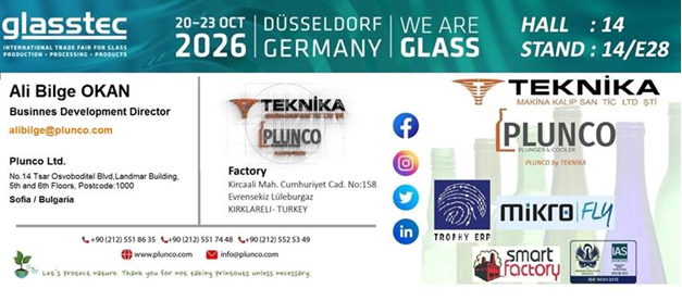 glasstec 2026 exhibition card for Plunco