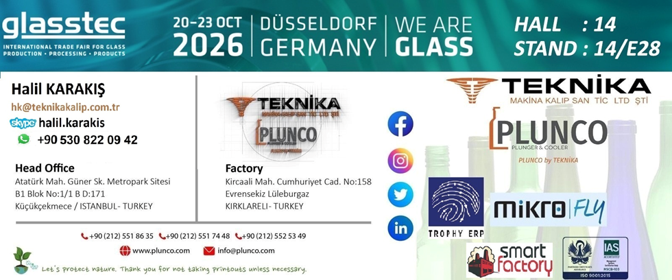 glasstec 2026 exhibition card for Plunco