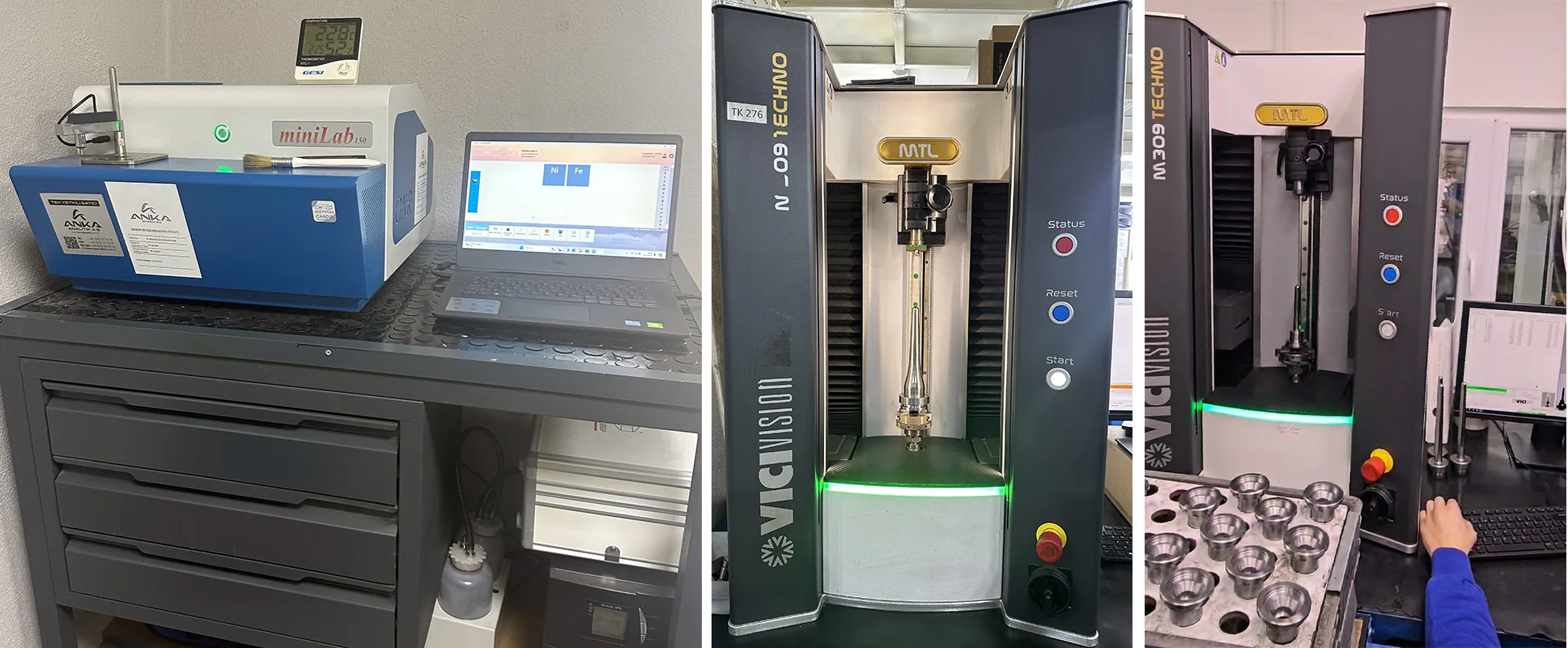 Plunco quality laboratory with spectrometer and ViciVision systems